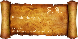 Pirók Margit névjegykártya